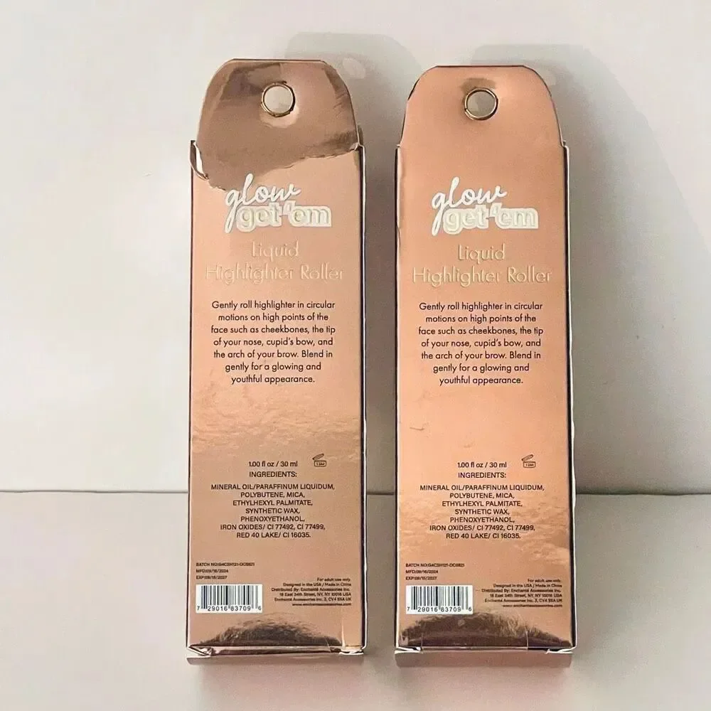 NWT 2 glow get’em liquid highlighter roller Rose Gold for a Radiant Healthy Glow